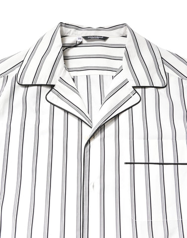 White Stripes Lounge Pajama Sleepwear Shirt
