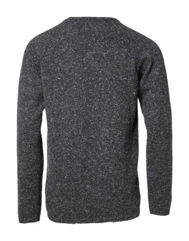 Gray Wool Knitted Round Neck Pullover Sweater