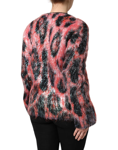 Red Mohair Wool Button Down Cardigan Sweater