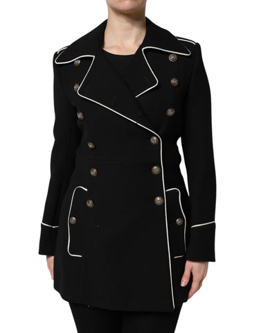 Black Wool Double Breasted Blazer Jacket