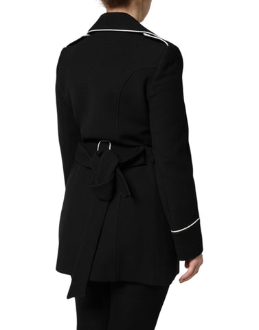 Black Wool Double Breasted Blazer Jacket
