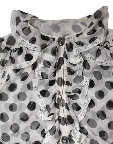 White Black Polka Dot Cotton Sleeveless Top