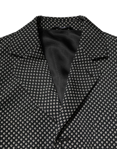 Dark Gray White Patterned Men Suit Coat Blazer