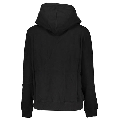 Black Cotton Women Sweatshirt
