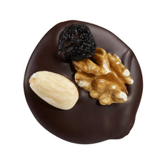 Dark mendiant - dark chocolate disc with nuts and raisins 14g