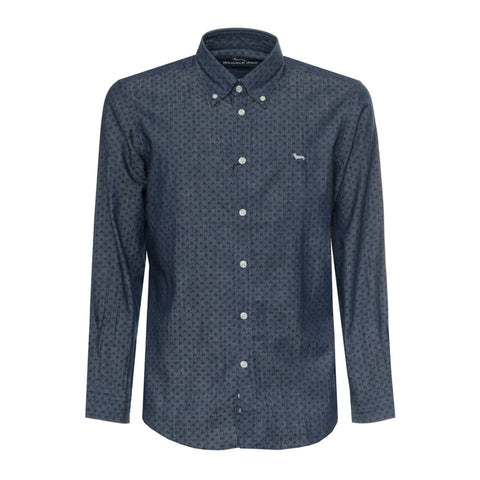 Harmont & Blaine men's casual shirt with floral print, blue and white colors, from Jag Couture London - New York collection
