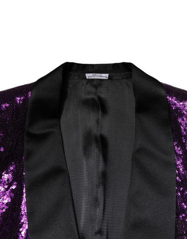 Purple SICILIA Sequin Embellish Coat Jacket