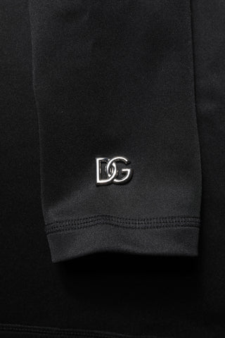 Black Polyester Turtleneck Pullover Sweater