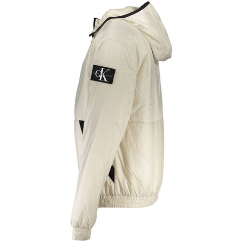 Beige Recycled Polyester Men's Jacket