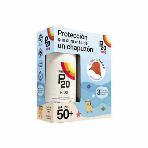 Jag Couture London P20 Kids SPF 50 sunscreen bottle with a gift cap, 200ml, suitable for children’s sun protection.
