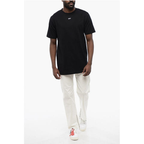 Black Cotton ARROW Crew-neck T-shirt