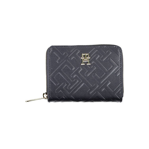 Blue Polyurethane Women Wallet