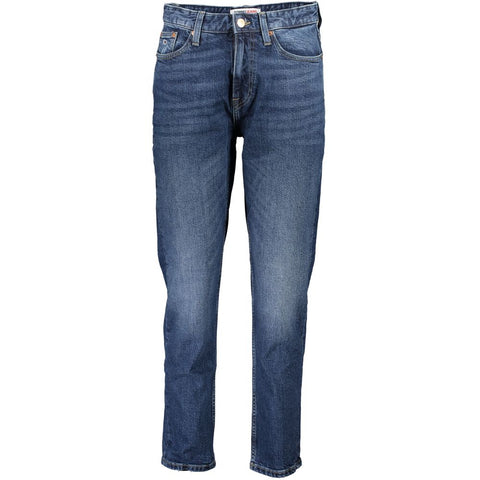 Blu Cotton Women Jeans Slim Ankle