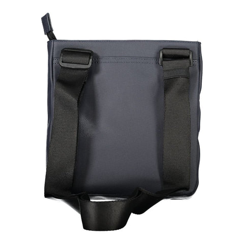 Navy Polyurethane Men's Shoulder Bag