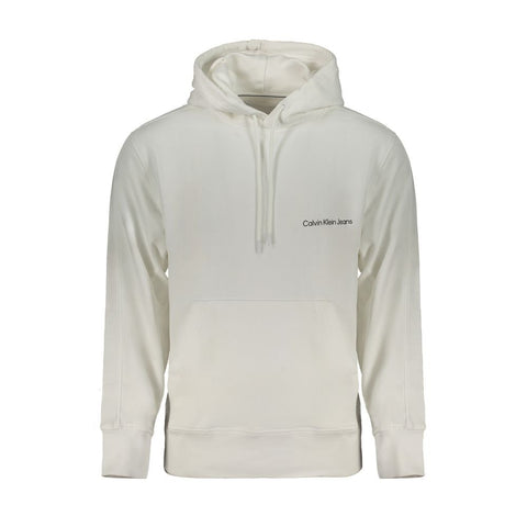 White Cotton Men's Hooded Sweatshirt