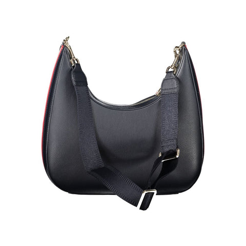 Blue Polyester Women Shoulder Bag