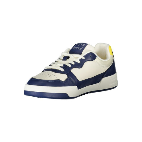 Blue Polyurethane Men Sneaker