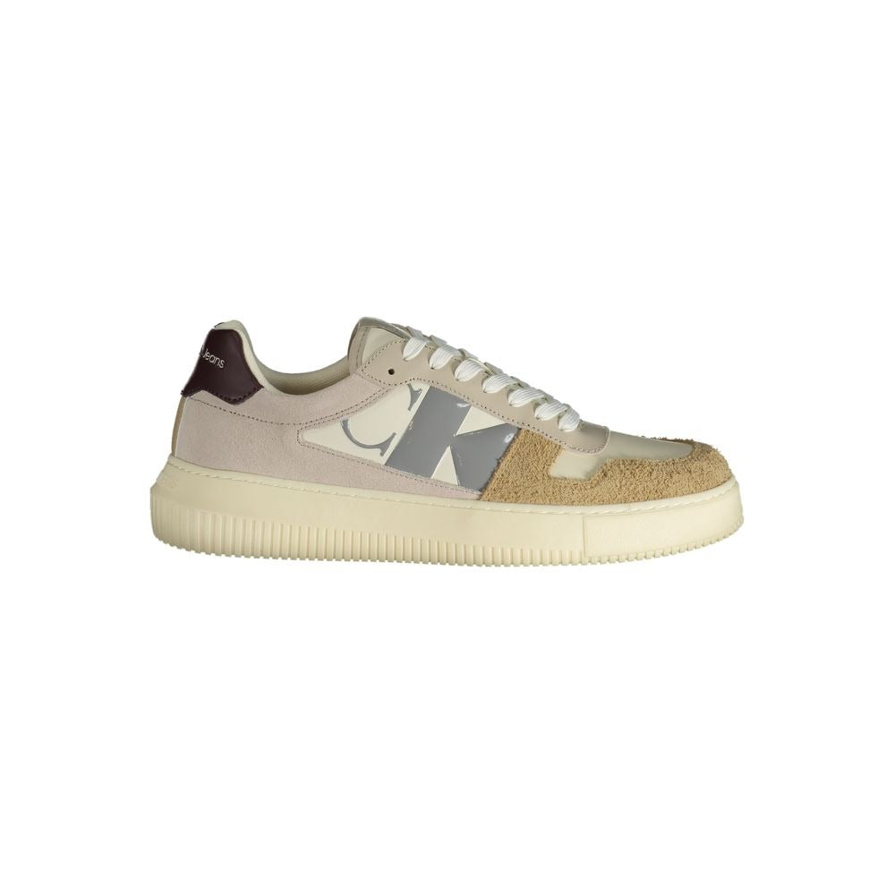 Beige Polyurethane Men Sneaker