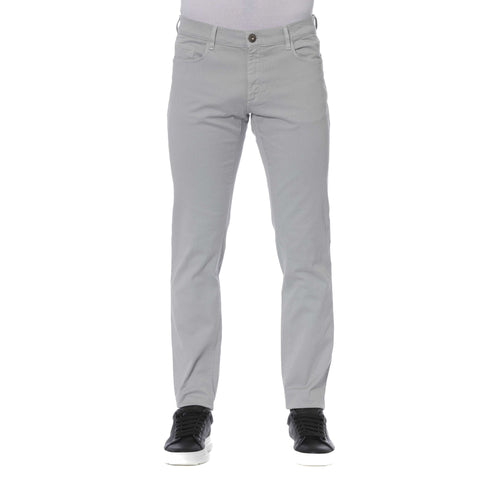 Jag Couture London New York Trussardi Platinum jeans, front view showing classic fit and stylish design details.