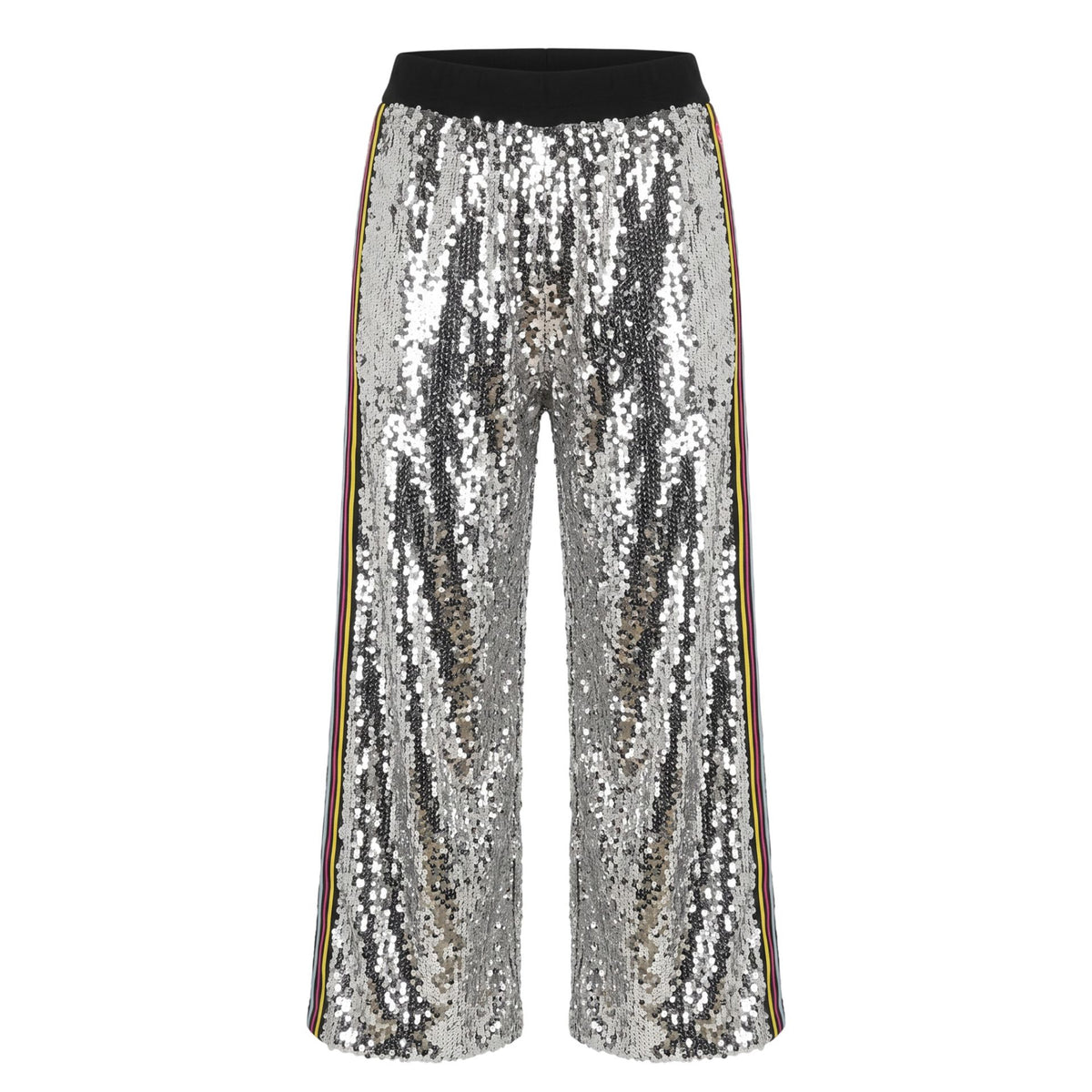 Silver Trussardi jeans with detailed stitching and classic fit, showcased by Jag Couture London - New York.