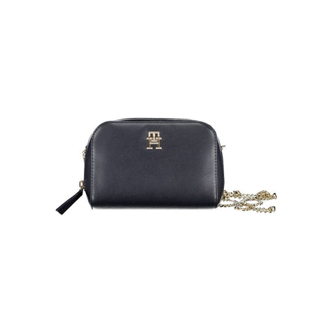 Blue Polyurethane Women Bag