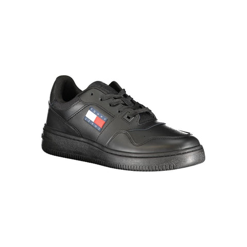 Black Leather Women Sneaker