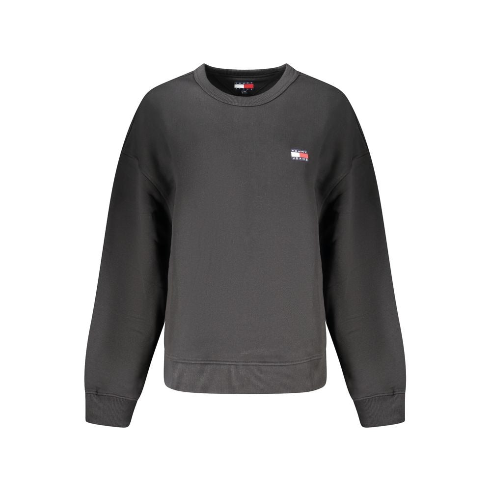 Black Cotton Women Sweatshirt
