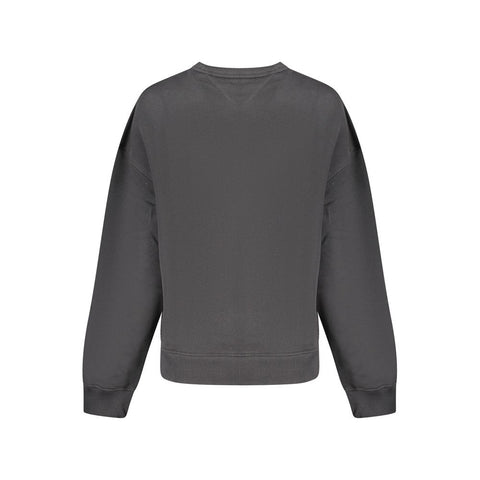 Black Cotton Women Sweatshirt