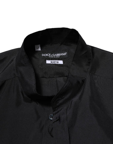 Dark Blue Silk MARTINI Men Formal Dress Shirt