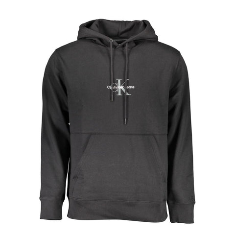 Black Cotton Men Sweatshirt