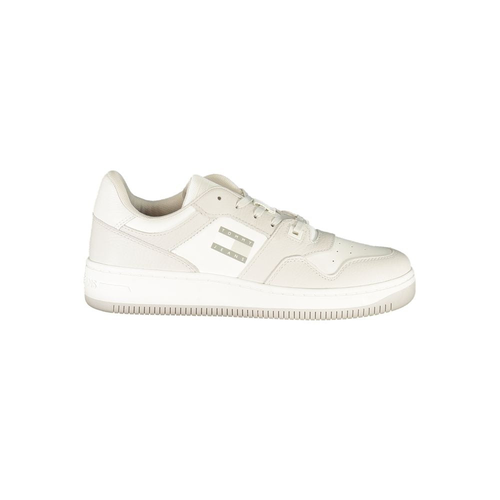 White Polyurethane Men Sneaker