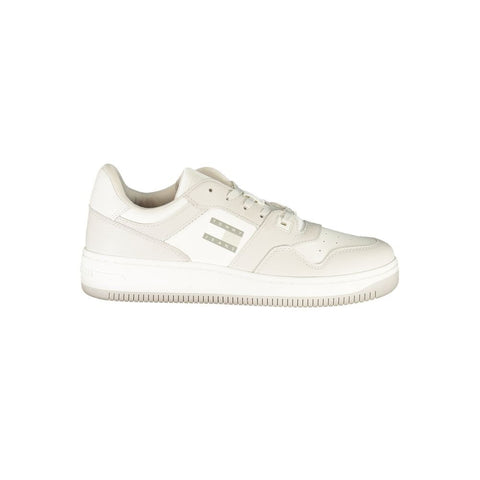White Polyurethane Men Sneaker