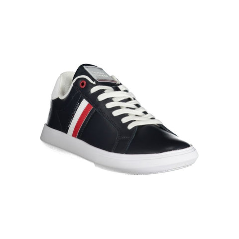 Blue Leather Men Sneaker