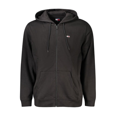 Black Cotton Men's Hoodie Sweatshirt