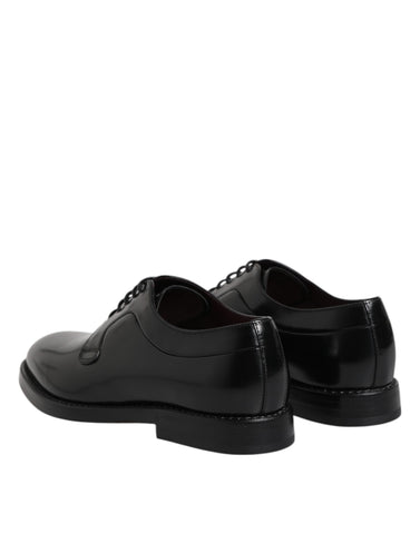 Black Leather Lace Up Derby Dress Formal Shoes