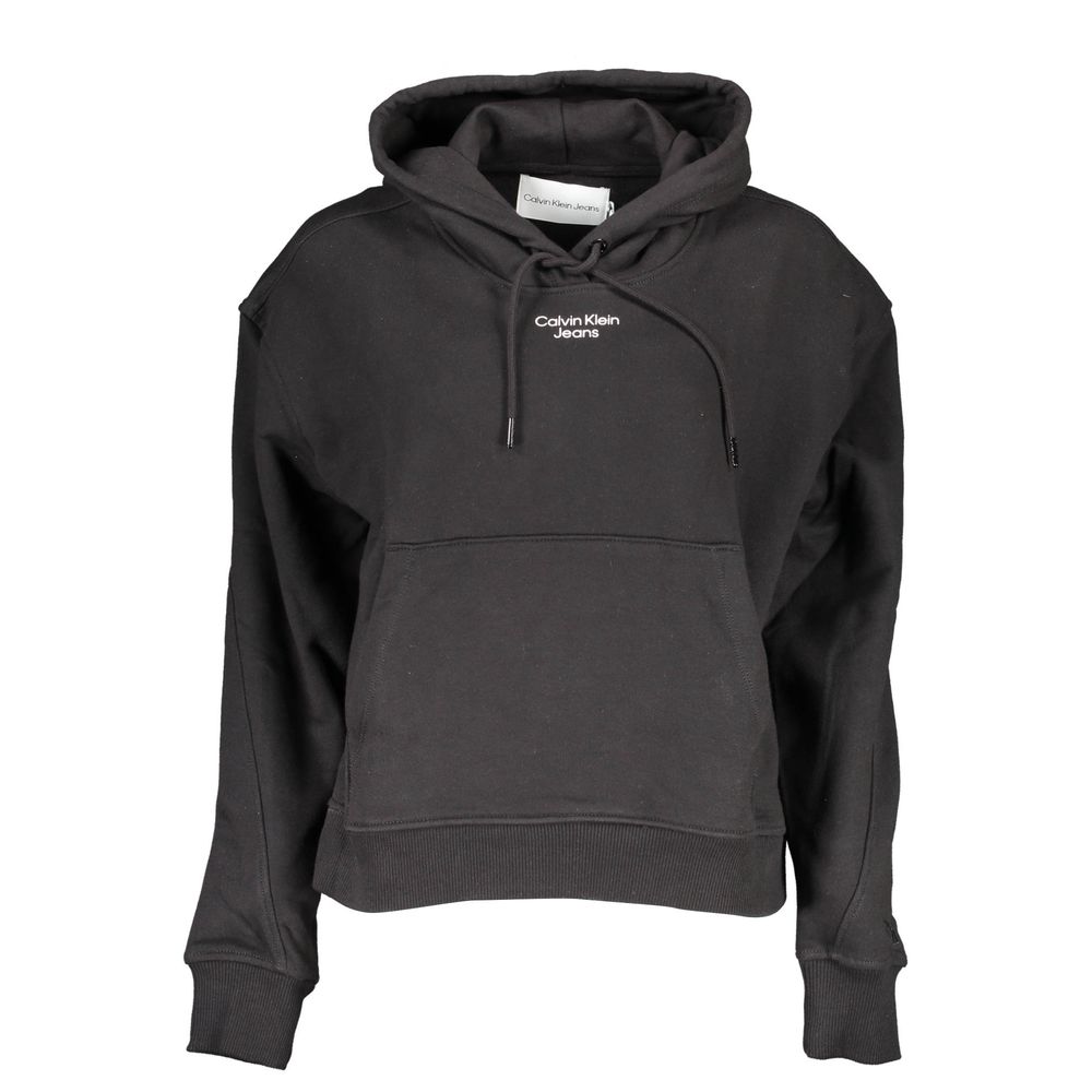 Black Cotton Women Sweatshirt