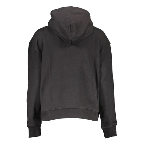 Black Cotton Women Sweatshirt
