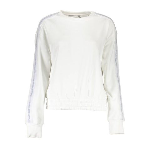 White Cotton Women Sweatshirt