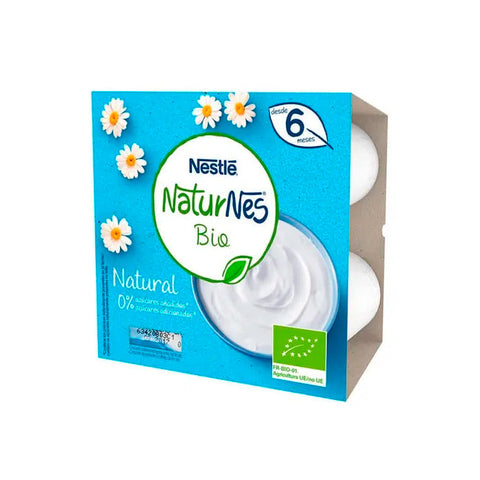 Nestlé Naturnes Bio natural baby food 4x90g jars, organic and suitable for infants, with fresh natural ingredients.