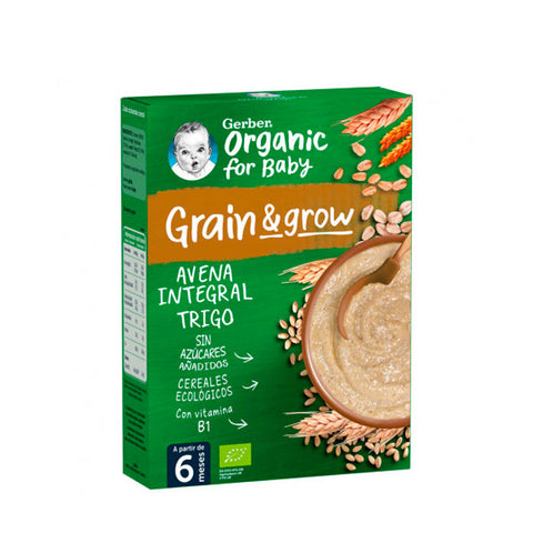 Jag Couture London New York Gerber Wholegrain Oatmeal and Wheat Porridge in 250g package, showing the product packaging and label.