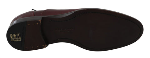 Red Bordeaux leather Derby formal shoes by Dolce & Gabbana with sleek design and polished finish.