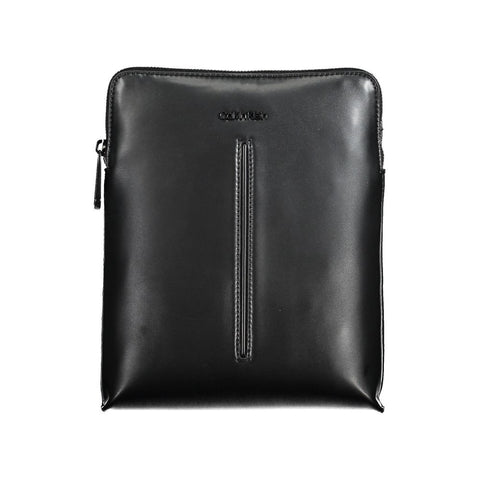 Black Polyurethane Men's Shoulder Bag