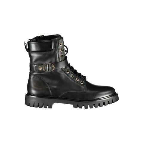 Black Polyurethane Women Stivaletto