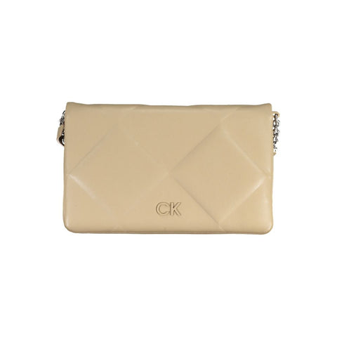 Beige Polyester Women Shoulder Bag