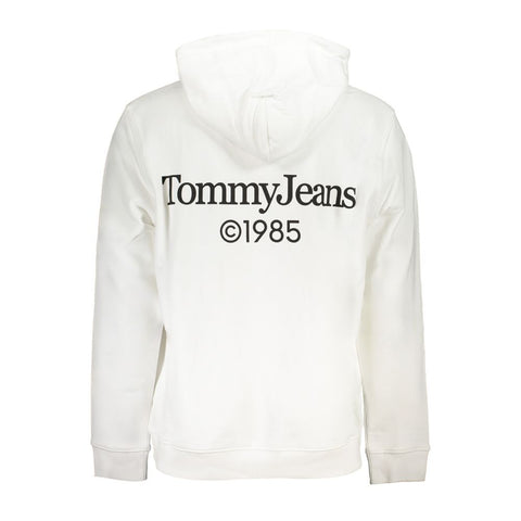 White Cotton Men's Sweatshirt with Hood
