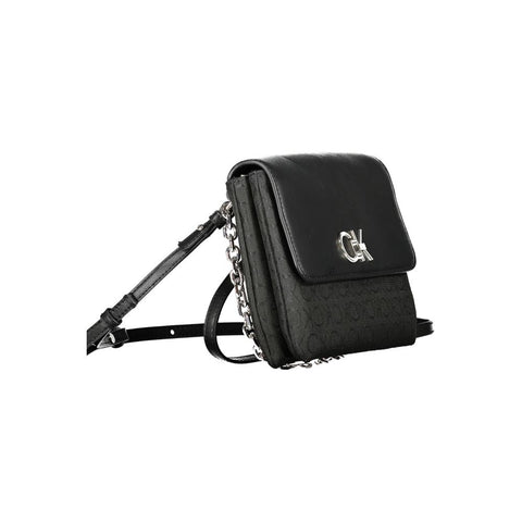 Black Polyester Women Handbag