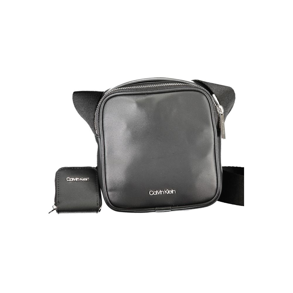 Black Polyurethane Men Shoulder Bag
