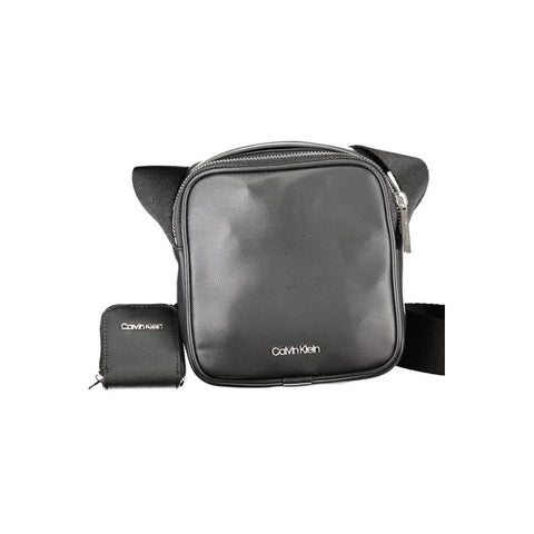 Black Polyurethane Men Shoulder Bag