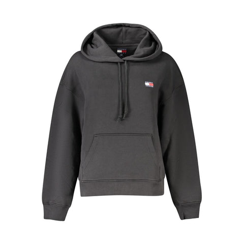Black Cotton Women Sweatshirt
