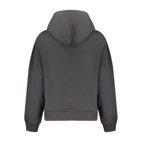 Black Cotton Women Sweatshirt